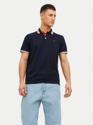 Jack & Jones Polo Paulos 12136668 Granatowy Slim Fit. Niebieskie koszulki polo męskie Jack & Jones, l, bez wzorów, z bawełny, bez kołnierzyka, bez ramiączek. Za 129.99 zł.