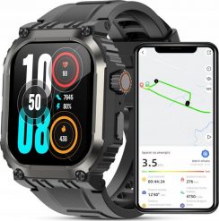 SMARTWATCH MĘSKI ZEGAREK FUNKCJA GPS ROZMOWY POLSKIE MENU TĘTNO 410mAh. Zegarki męskie JG Smart. Za 199.99 zł.