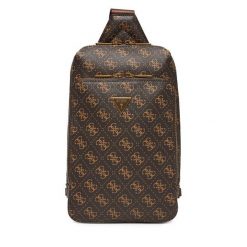 Saszetka Guess. Brązowe saszetki męskie Guess, z aplikacjami, młodzieżowe, małe. Za 249.99 zł.