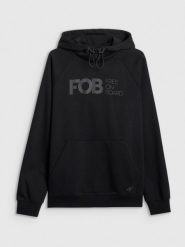 4F Bluza dresowa nierozpinana z kapturem męska - czarna 3XL. Czarne bluzy nierozpinane męskie 4f, m, bez wzorów, z dresówki, z kapturem. Za 179.99 zł.