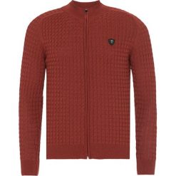 Sweter w kolorze bordowym. Brązowe swetry męskie marki Jimmy Sanders, bez wzorów, ze splotem, bez kołnierzyka, bez ramiączek. W wyprzedaży za 99.95 zł.