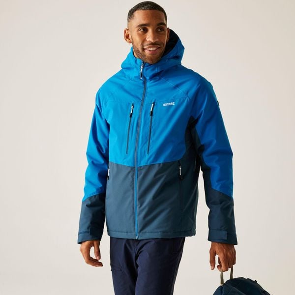 Kurtka męska przejściowa ocieplana Highton Stretch. Niebieskie kurtki męskie Regatta, m, bez wzorów, z puchu, sportowe, bez ramiączek, bez kaptura. W wyprzedaży za 249.99 zł.