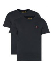 Polo Ralph Lauren Komplet 2 t-shirtów 710P02583003 Czarny Slim Fit. Czarne koszulki polo męskie Polo Ralph Lauren, l, bez wzorów, z bawełny, bez kołnierzyka, bez ramiączek. Za 569.99 zł.