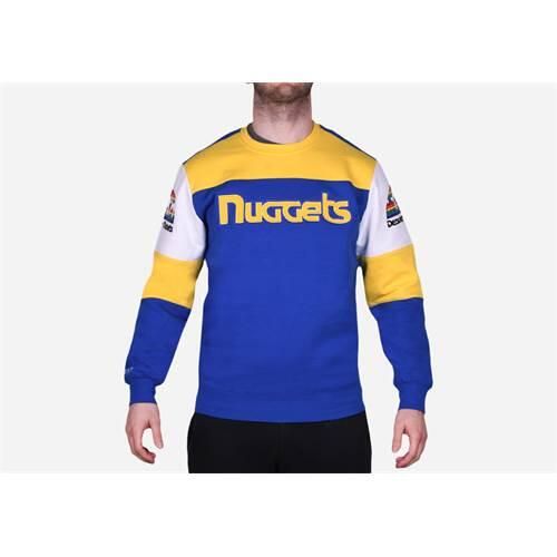 Bluza sportowa męska Mitchell & Ness Denver Nuggets. Niebieskie bluzy bez kaptura męskie Mitchell & Ness, m, bez wzorów, bez kaptura. Za 515.00 zł.