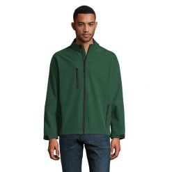 Kurtka Męska Relax Soft Shell. Zielone kurtki męskie SOL'S, l, bez wzorów, sportowe, bez ramiączek, bez kaptura. Za 217.99 zł.