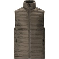 Kurtka puchowa bez rękawów Whistler Froze. Brązowe kurtki męskie Whistler, bez wzorów, z puchu, sportowe, bez ramiączek, bez kaptura. Za 274.50 zł.