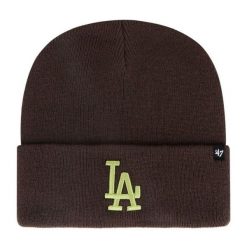 Czapka zimowa miejska Brand 47 Los Angeles Dodgers brązowa. Brązowe czapki męskie 47 Brand, na zimę, bez wzorów. Za 119.00 zł.