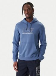 EA7 Emporio Armani Bluza 7M001313 AF13512 UB064 Niebieski Regular Fit. Niebieskie bluzy nierozpinane męskie EA7 Emporio Armani, m, bez wzorów, z bawełny, bez ramiączek, bez kaptura. Za 499.99 zł.