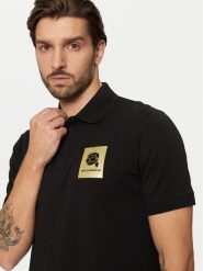 KARL LAGERFELD Polo 745460 551235 Czarny Regular Fit. Czarne koszulki polo męskie KARL LAGERFELD, m, bez wzorów, z bawełny, bez kołnierzyka, bez ramiączek. Za 279.99 zł.