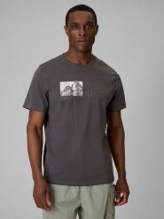 4F T-shirt regular z nadrukiem męski - szary XXL. Szare t-shirty męskie 4f, m, bez wzorów, z bawełny, bez kołnierzyka, bez ramiączek. Za 59.99 zł.