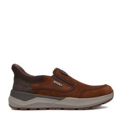Półbuty Rieker. Brązowe eleganckie półbuty męskie Rieker, bez obcasa, bez zapięcia. Za 309.99 zł.