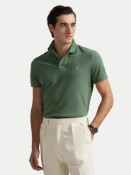 Polo Ralph Lauren Polo 710536856465 Zielony Slim Fit. Zielone koszulki polo męskie Polo Ralph Lauren, m, bez wzorów, z bawełny, bez kołnierzyka, bez ramiączek. Za 449.99 zł.
