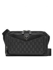 Guess Saszetka HMSIDE P5114 Czarny. Czarne saszetki męskie Guess, z aplikacjami, ze skóry. Za 339.99 zł.