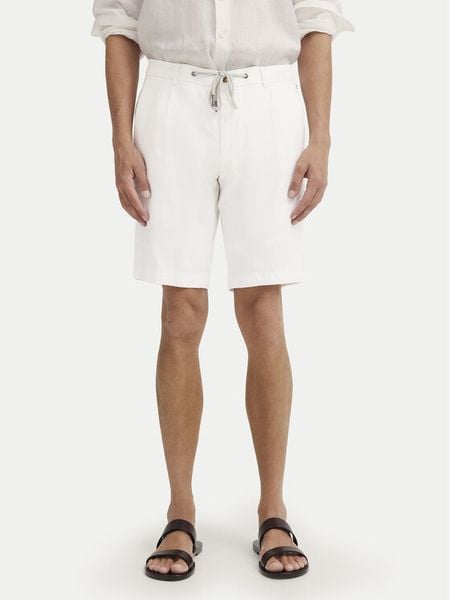 Bugatti Szorty materiałowe 1949-76419C M Biały Regular Fit. Białe szorty męskie Bugatti, bez wzorów, z bawełny. Za 319.99 zł.