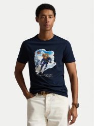 Polo Ralph Lauren T-Shirt 710P07343002 Granatowy Regular Fit. Niebieskie koszulki polo męskie Polo Ralph Lauren, m, bez wzorów, z bawełny, bez kołnierzyka, bez ramiączek. Za 639.99 zł.