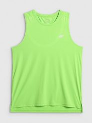 4F Koszulka do biegania regular szybkoschnąca męska - zielona L. Zielone t-shirty męskie 4f, l, bez wzorów, z materiału, bez kołnierzyka, bez ramiączek. Za 119.99 zł.