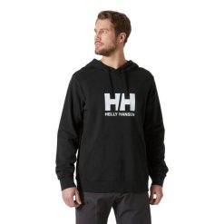 Bluza z kapturem Helly Hansen HH Logo 2.0. Czarne bluzy nierozpinane męskie Helly Hansen, m, bez wzorów, z bawełny, klasyczne, bez ramiączek, z kapturem. W wyprzedaży za 308.90 zł.