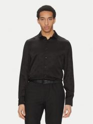 HUGO Koszula Elisha02 50539726 Czarny Extra Slim Fit. Czarne koszule męskie Hugo, m, bez wzorów, z wiskozy, bez kołnierzyka, bez ramiączek. Za 369.99 zł.