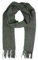 Szalik Wełniany z Frędzlami, Szaro-Zielony w Kratkę, Ciepły, Męski -V. FRAAS. Szare szaliki męskie V. Fraas, na zimę, bez wzorów, z materiału, eleganckie. Za 85.00 zł.