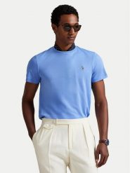 Polo Ralph Lauren T-Shirt 710740727101 Niebieski Custom Slim Fit. Niebieskie koszulki polo męskie Polo Ralph Lauren, l, bez wzorów, z bawełny, bez kołnierzyka, bez ramiączek. Za 379.99 zł.