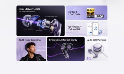 Słuchawki QCY Słuchawki TWS MeloBuds N70 (fioletowe). Fioletowe słuchawki bluetooth QCY. Za 282.88 zł.