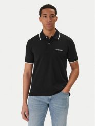 Guess Jeans Polo M6RP24 KCJV1 Czarny Regular Fit. Czarne koszulki polo męskie Guess Jeans, l, z aplikacjami, z bawełny, bez kołnierzyka, bez ramiączek. Za 259.99 zł.