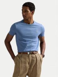 Polo Ralph Lauren T-Shirt 710671438430 Błękitny Custom Slim Fit. Niebieskie koszulki polo męskie Polo Ralph Lauren, m, bez wzorów, z bawełny, bez kołnierzyka, bez ramiączek. Za 259.99 zł.
