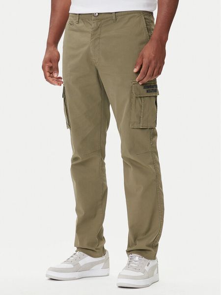 Aeronautica Militare Spodnie materiałowe 252PA1329UCT0244 Zielony Regular Fit. Zielone spodnie na co dzień męskie Aeronautica Militare, bez wzorów, z bawełny. Za 779.99 zł.