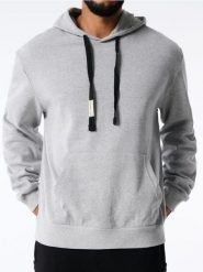 Bluza z kapturem - szary. Szare bluzy nierozpinane męskie Sinsay, l, bez wzorów, z bawełny, z kapturem. Za 39.99 zł.