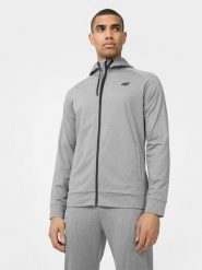 4F Bluza treningowa rozpinana z kapturem męska S. Szare bluzy z kapturem męskie 4f, m, bez wzorów, z dzianiny, z kapturem. Za 99.99 zł.