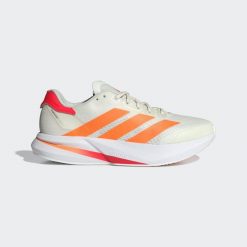 Buty Duramo Speed 2 Running. Białe buty do biegania męskie ADIDAS, bez wzorów, z materiału, bez zapięcia, do biegania. Za 399.00 zł.
