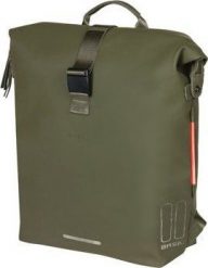 Basil Plecak/Sakwa rowerowa BASIL SOHO BACKPACK NORDLICHT17L, mocowanie na haki Hook-On System, wodoodporny poliester, oświetlenie, moss green (NEW 20. Zielone plecaki męskie BASIL, bez wzorów, z poliesteru. Za 450.92 zł.