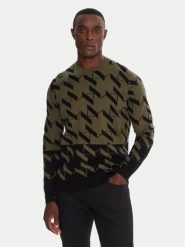 KARL LAGERFELD Sweter 655022 554305 Zielony Regular Fit. Zielone kardigany męskie KARL LAGERFELD, m, bez wzorów, z bawełny, bez ramiączek. Za 989.99 zł.
