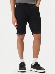 HUGO Szorty jeansowe 50556154 Czarny Tapered Fit. Czarne szorty męskie Hugo, bez wzorów, z bawełny. Za 449.99 zł.