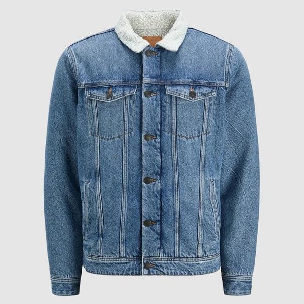 Kurtka Jack & Jones Jean Jkt Niebieski Denim. Niebieskie kurtki męskie Jack&Jones, bez wzorów, z denimu, bez ramiączek, bez kaptura. Za 338.36 zł.