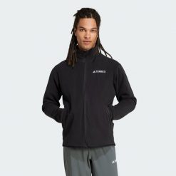 Kurtka Multi Essentials Full-Zip Fleece. Czarne kurtki męskie ADIDAS, l, bez wzorów, z materiału, sportowe, bez ramiączek, bez kaptura. Za 219.00 zł.