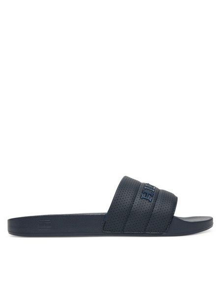 Tommy Hilfiger Klapki Pad Perf Pool Slide FM0FM05709 Granatowy. Niebieskie klapki i japonki męskie Tommy Hilfiger, bez wzorów, ze skóry. Za 189.99 zł.