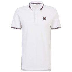 Koszulka męska polo Fila Lubbeek. Białe koszulki polo męskie Fila, l, bez wzorów, z bawełny, biznesowe, bez kołnierzyka, bez ramiączek. Za 227.34 zł.