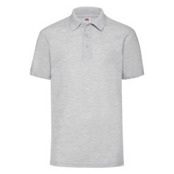 Męska Koszulka Polo 65/35 Pique. Szare koszulki polo męskie Fruit of the Loom, m, bez wzorów, bez kołnierzyka, bez ramiączek. Za 74.99 zł.