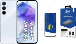 Smartfon Samsung Galaxy A55 5G 8/128GB Niebieski - Awesome Iceblue (SM-A556BLB) + FlexibleGlass. Niebieskie smartfony SAMSUNG. Za 1,441.00 zł.