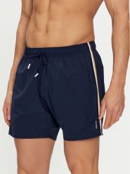 Boss Szorty kąpielowe Iconic 50491594 Granatowy Regular Fit. Niebieskie kąpielówki męskie Boss, m, bez wzorów, z syntetyku. Za 219.99 zł.