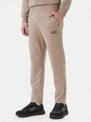 EA7 Emporio Armani Spodnie dresowe 8NPP65 PJVRZ U6167 Beżowy Regular Fit. Brązowe spodnie dresowe męskie EA7 Emporio Armani, bez wzorów, z bawełny. Za 389.99 zł.