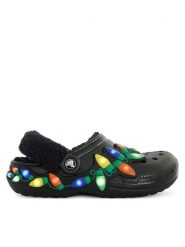 Crocs Klapki Classic Lined Holiday Lights Clog 212054 Czarny. Czarne klapki i japonki męskie Crocs, bez wzorów, z tworzywa sztucznego. Za 329.99 zł.