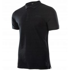 Koszulka polo dla mężczyzn Hi-tec Romso. Czarne koszulki polo męskie Hi-tec, m, bez wzorów, bez kołnierzyka, bez ramiączek. Za 95.88 zł.