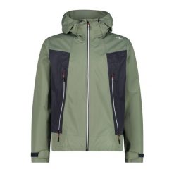 Kurtka przeciwdeszczowa męska CMP Fix Hood. Zielone kurtki męskie CMP, m, bez wzorów, sportowe, bez ramiączek, bez kaptura. Za 429.99 zł.