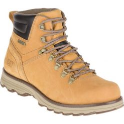 Buty trekkingowe męskie Caterpillar Sire Waterproof. Żółte buty trekkingowe męskie CATerpillar, na jesień, bez wzorów, z materiału, za kostkę, bez zapięcia. Za 529.99 zł.