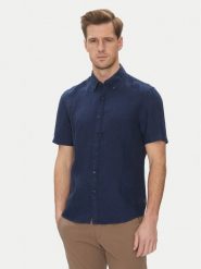 Michael Kors Koszula CS1400I4YT Granatowy Slim Fit. Niebieskie koszule męskie Michael Kors, m, bez wzorów, ze lnu, bez kołnierzyka, bez ramiączek. Za 259.99 zł.
