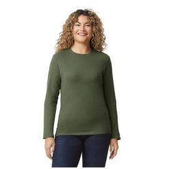 Koszulka Z Długim Rękawem Dla Dorosłych Unisex Soft Touch. Zielone koszulki męskie z długim rękawem GILDAN, xl, bez wzorów, sportowe, bez kołnierzyka, bez ramiączek. Za 49.99 zł.