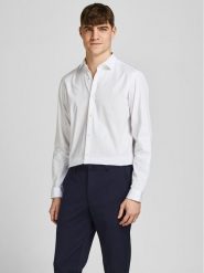 Jack & Jones Koszula 12201905 Biały Slim Fit. Białe koszule męskie Jack & Jones, m, bez wzorów, z bawełny, bez kołnierzyka, bez ramiączek. Za 139.99 zł.
