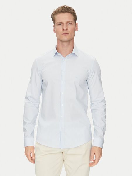 Calvin Klein Koszula K10K114301 Błękitny Slim Fit. Niebieskie koszule męskie Calvin Klein, m, bez wzorów, z bawełny, bez kołnierzyka, bez ramiączek. Za 199.99 zł.